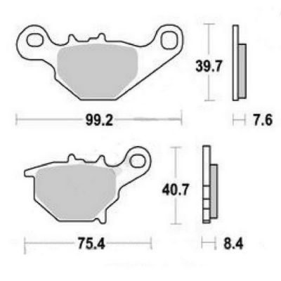 Brzdové destičky KYOTO pro motocykly, zadní